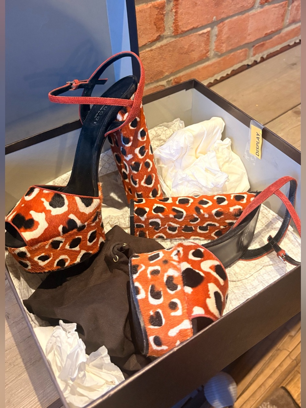 Gucci Multi Color Leopard Print Platform Sandals - Picture 5 of 5